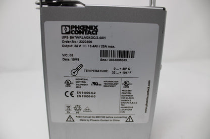 used Phoenix Contact UPS-BAT/VRLA/24DC/3.4AH Battery Backup - PHOENIX CONTACT