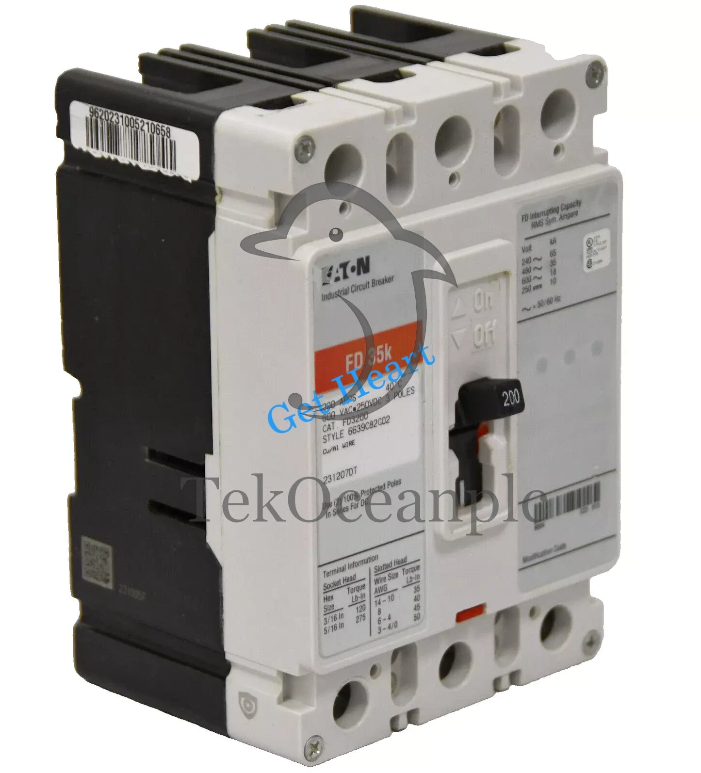 Eaton FD3200 Molded Case Circuit Breaker - 200A, 3-Phases, 600V