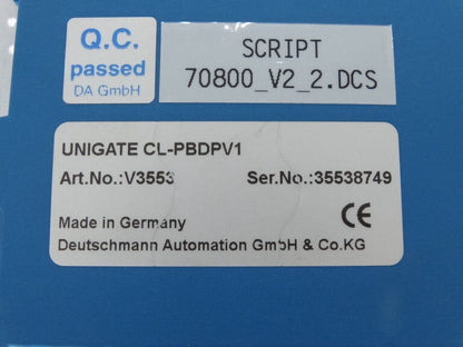 DEUTSCHMANN Automation CL-PBDPV1 PLC Module with 12V DC, 1.25 A max current, IP67 rated, Modular design - DEUTSCHMANN