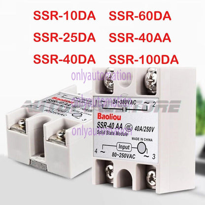 25A/40A/60A SSR-25DA/40DA/60DA Fotek Solid State Relay Module Alloy Heat Sink N!