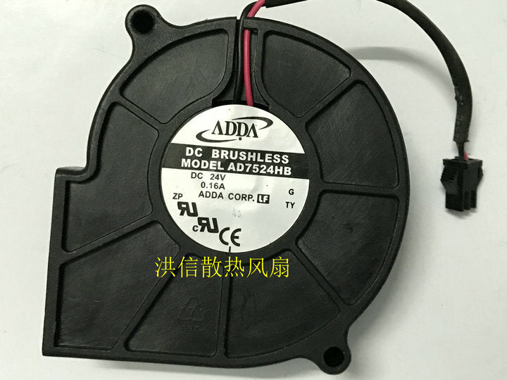 1pcs ADDA AD7524HB DC24V 0.16A 7530 Turbo Blower Fan 2pin