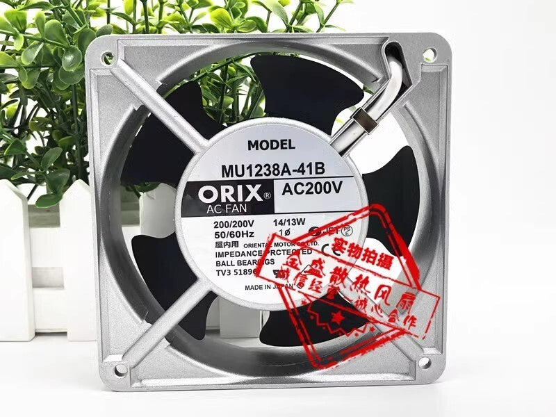 ORIX MU1238A-41B 12038 AC200V 14/13W 12CM Aluminum Frame Axial Cooling Fan