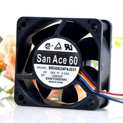 Sanyo 9RH0624P4J031 24V 0.24A 6025 6CM 4-Wire Cooling Fan