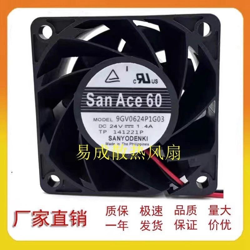 SANYO 9GV0624P1G03 6038 6CM DC24V 1.4A 2-Wire High Airflow Cooling Fan