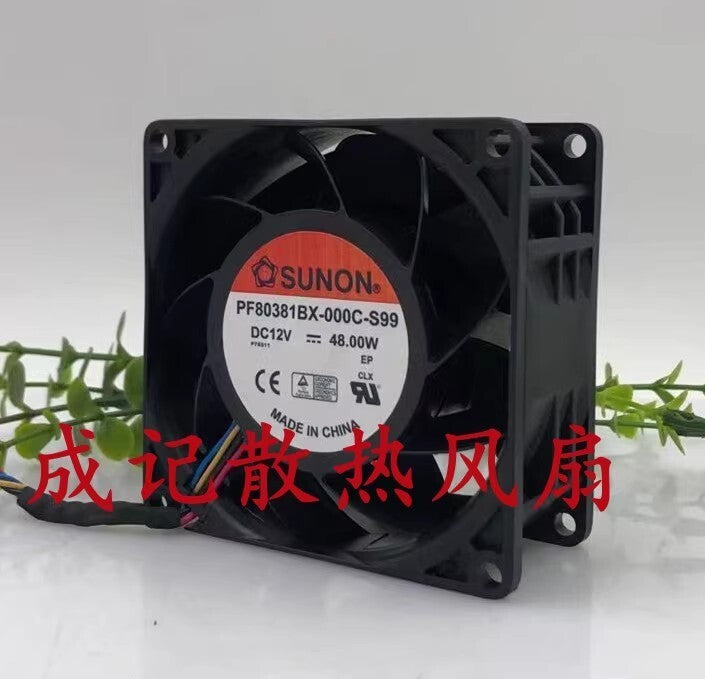 SUNON PF80381BX-000C-S99 8038 DC12V 48W 8CM 4-Wire High Airflow Cooling Fan
