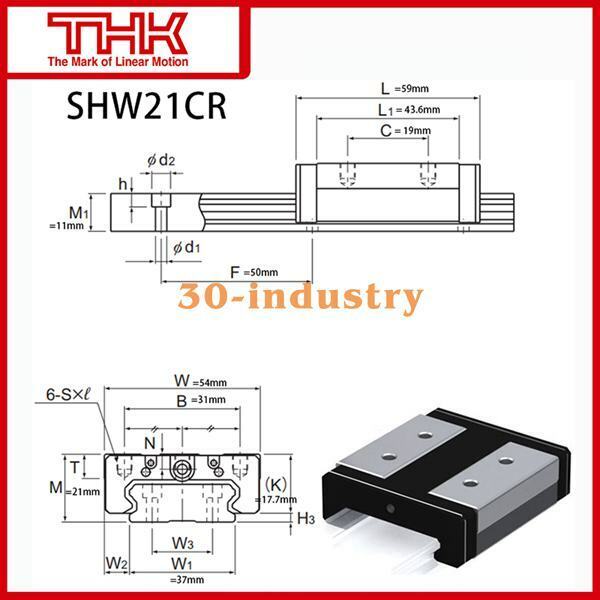 1Pcs New SHW21CR Linear Guide Slider 21x54x59mm - PLC COMPONENTS CO., LTD.