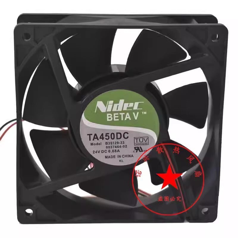 Nidec B35129-33 12038 DC24V 0.68A 12CM 2-Wire Silent Cooling Fan
