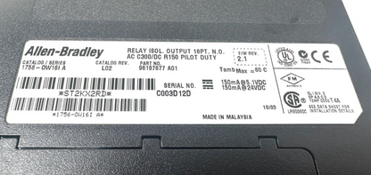 used Allen Bradley 1756-OW16I ControlLogix Isolated Relay Output Module - ALLEN BRADLEY