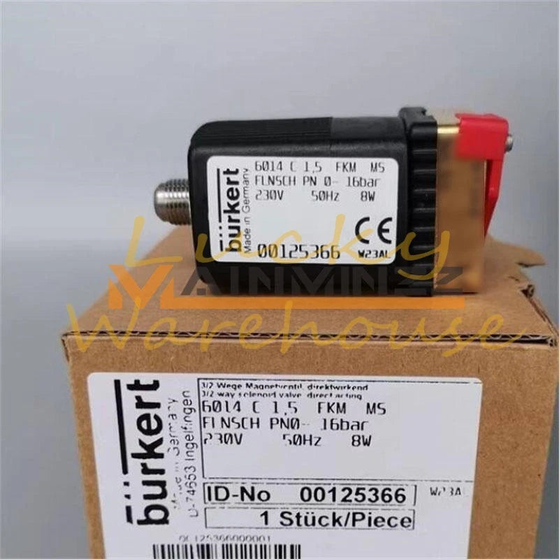 1PCS Burkert Solenoid Valve 6014 C 1.5 FKM MS FLNSCH 0-16bar 230V 00125366