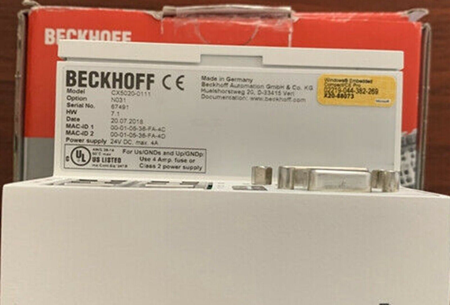 BECKHOFF CX5020-0111 CPU Module Replacement - BECKHOFF