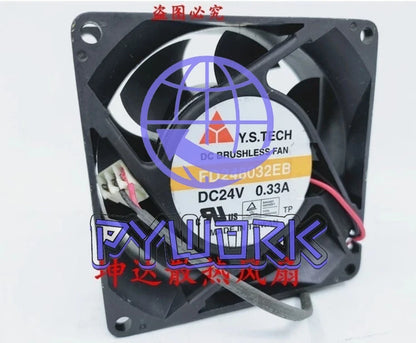 Y.S.TECH FD248032EB 8032 24V 0.33A server cooling fan#