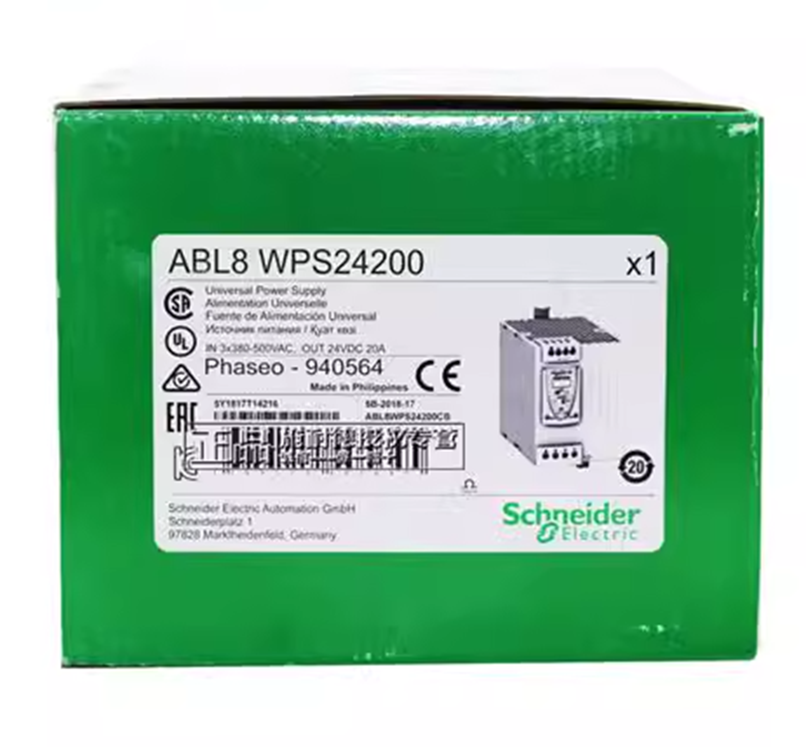*SCHNEIDER* AC-DC Converter, DIN Rail Transformer ABL8WPS24200 - SCHNEIDER