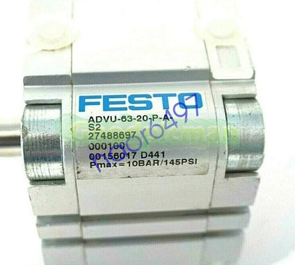 FESTO ADVU-63-20-P-A-S2 COMPACT CYLINDER ADVU6320PAS2