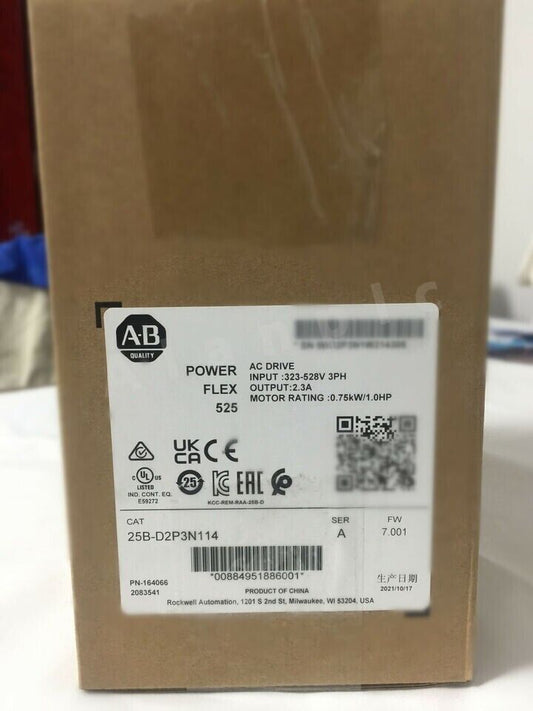 Allen-Bradley Sealed 25B-D2P3N114 1HP PowerFlex 525 AC Drive - ALLEN-BRADLEY