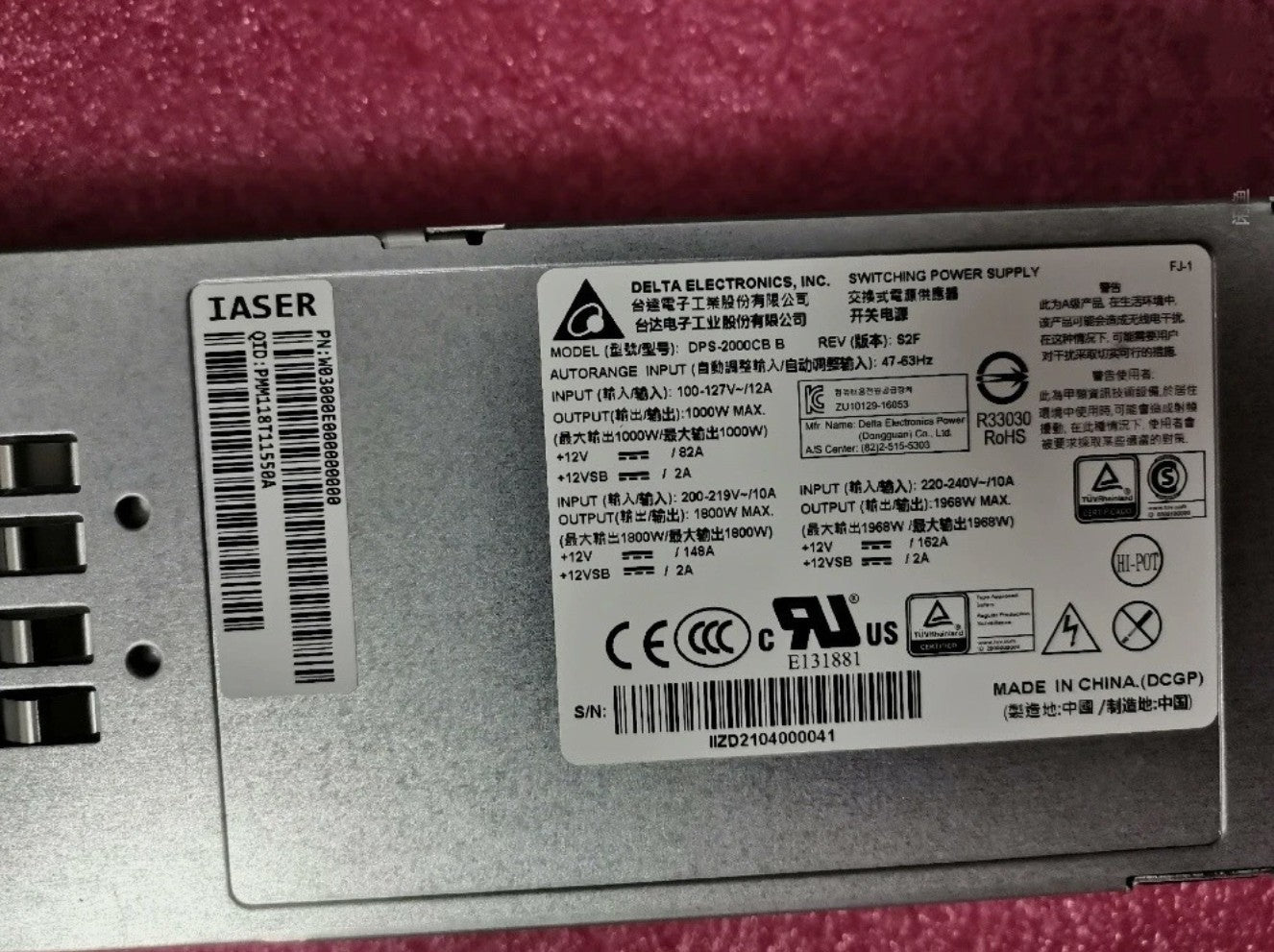 ONE . DPS-2000CB B 2000W Server Redundant Power Supply