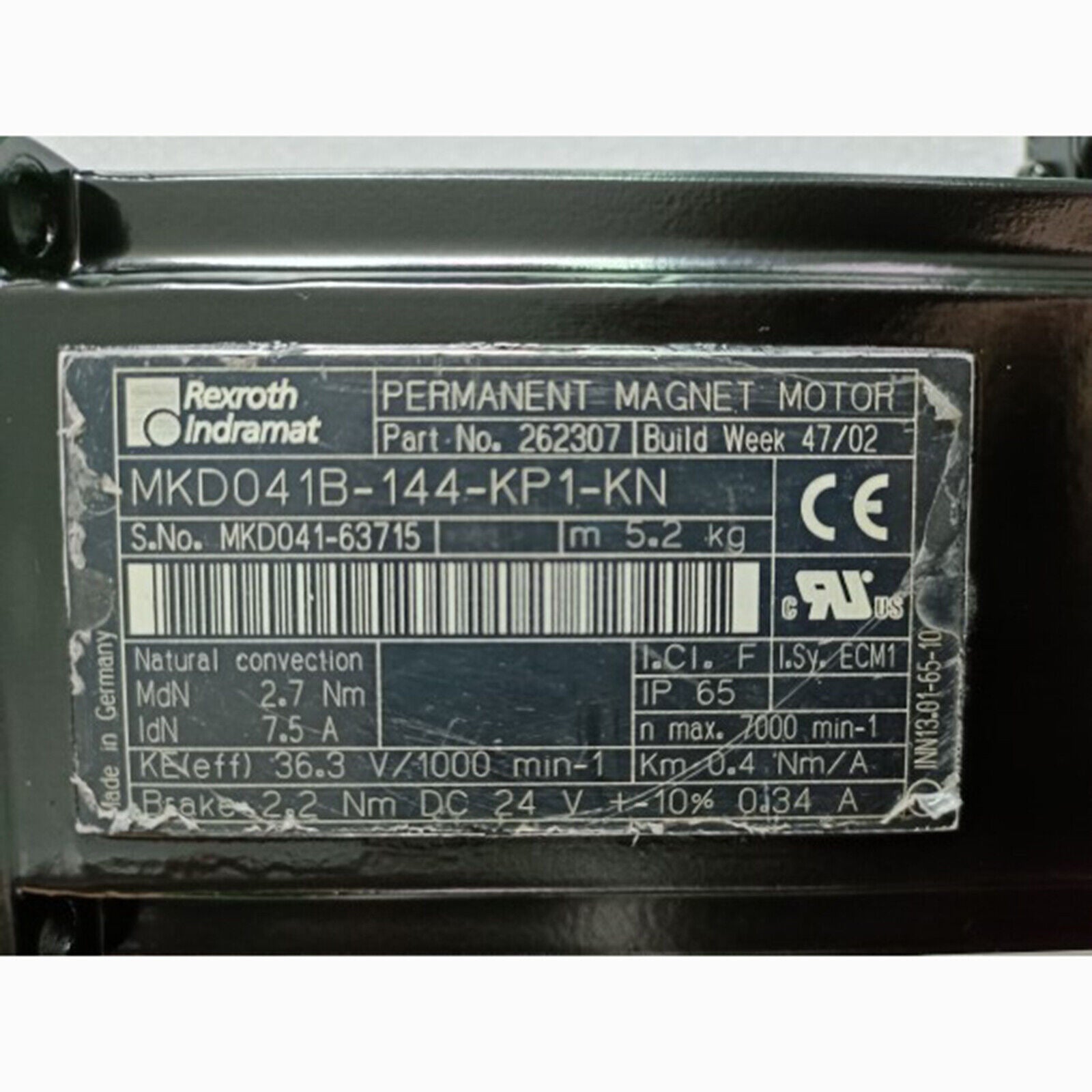used one Tested REXROTH MKD041B-144-KP1-KN Servo Motor fast Ship - REXROTH