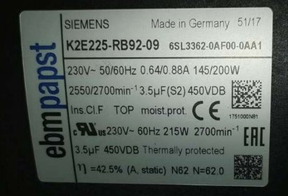 6SL3362-0AF00-0AA1 230V 145W Inverter Fan - ECOFLOW