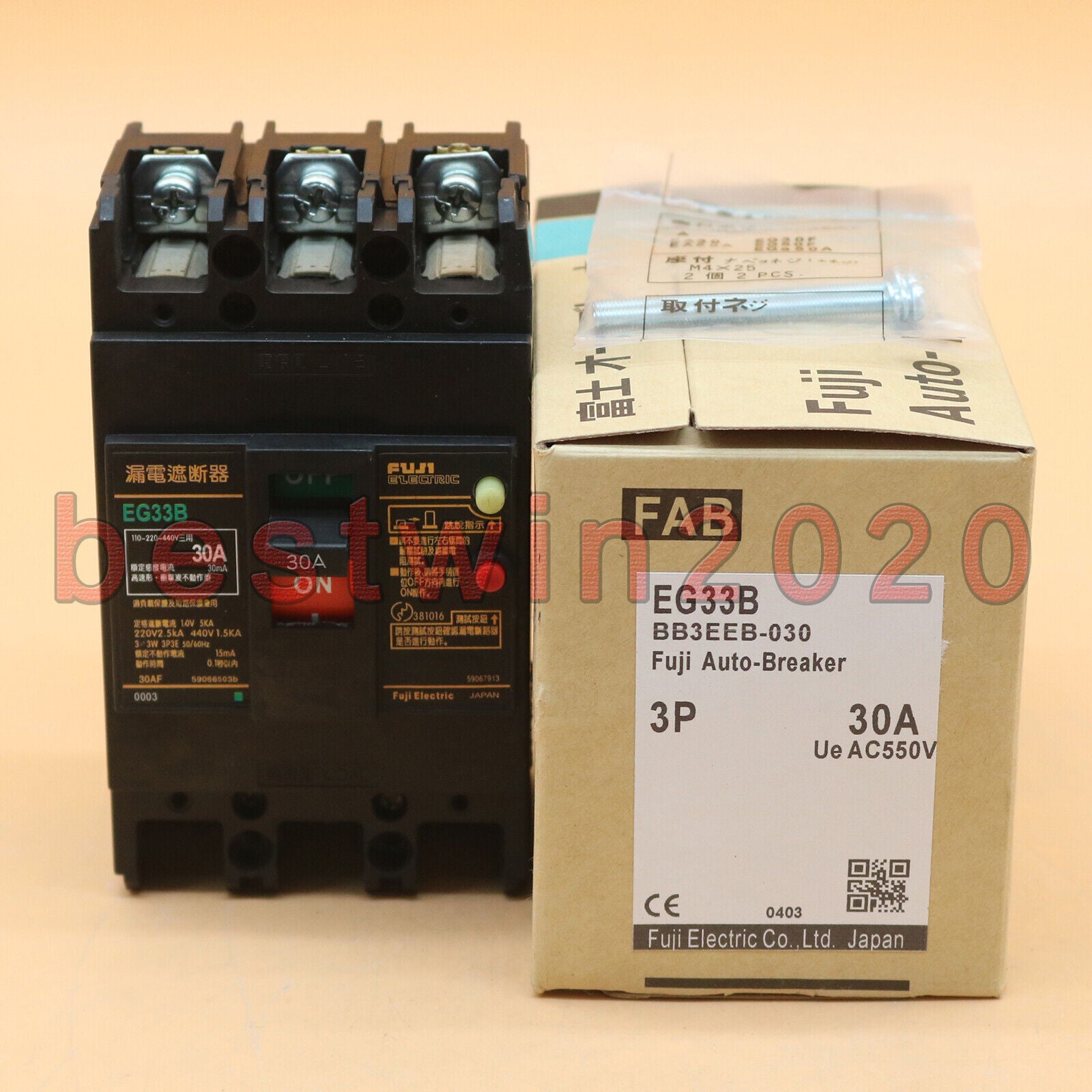 new Fuji Electric EG33B 3P 30A Leakage Circuit Breaker - FUJI ELECTRIC
