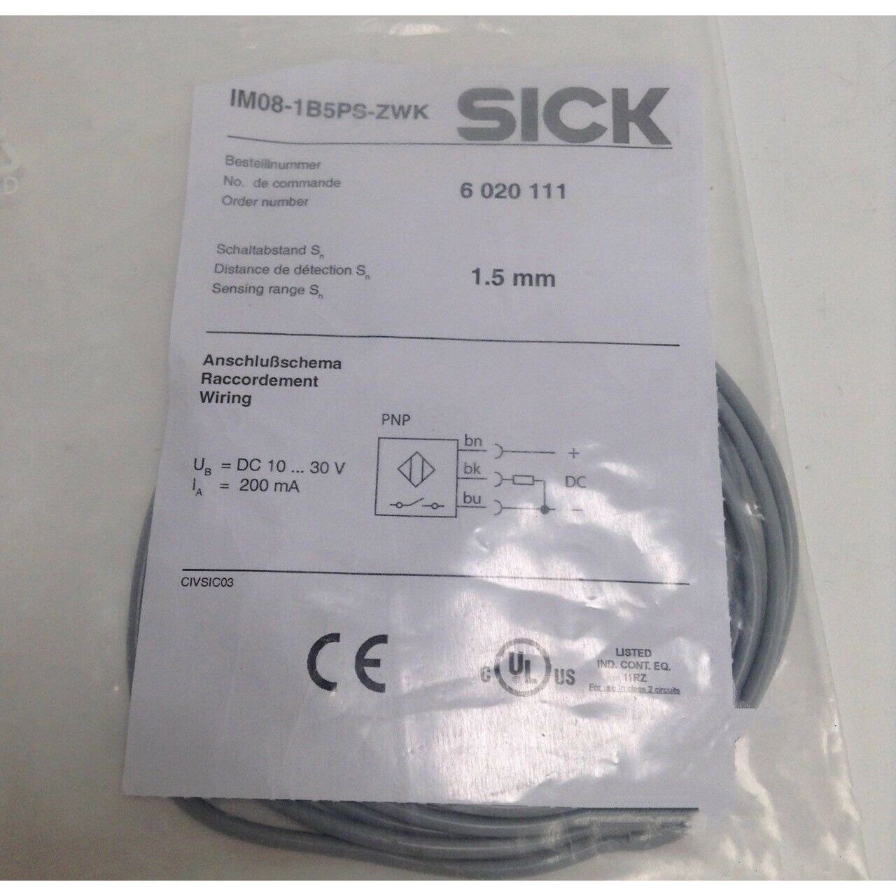 new ONE Proximity sensor IM08-1B5PS-ZWK Fast - ONE