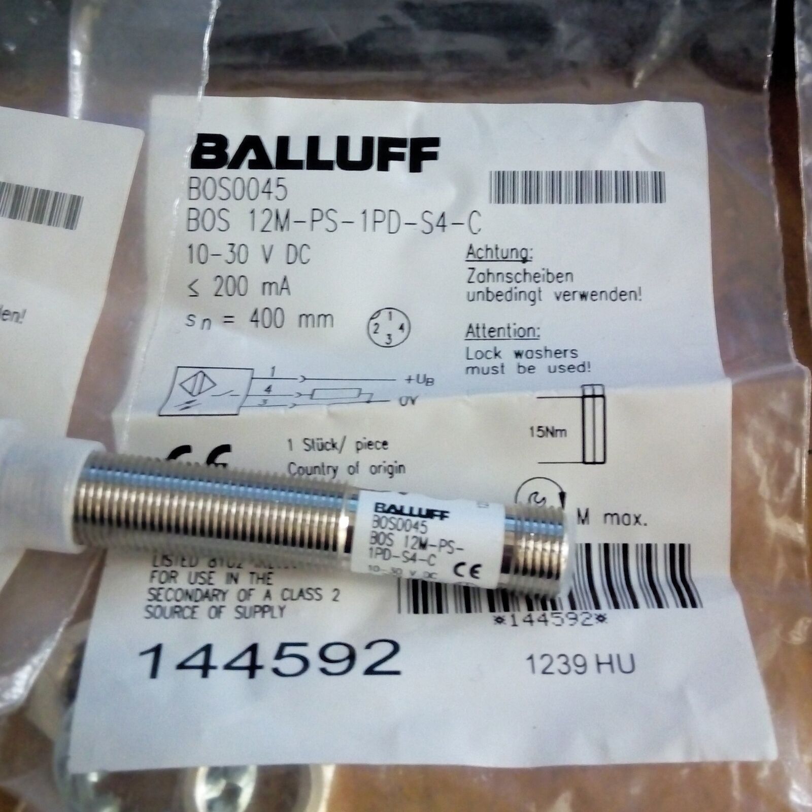 Proximity Switch BOS 12M-PS-1PD-S4-C - BALLUFF