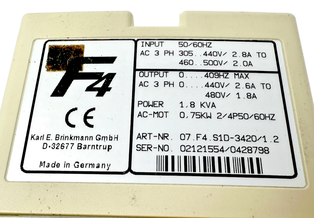 used KEB 07.F4.S1D-3420/1.2 Drive - KEB AUTOMATION SOLUTIONS