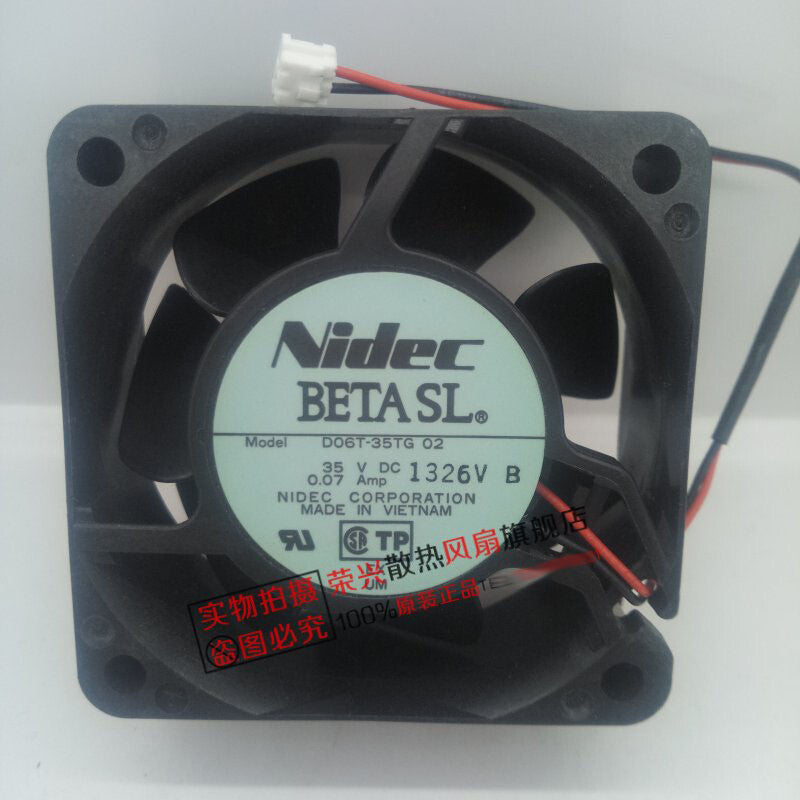 NIDEC D06T-35TG 02 6CM 6025 35V 0.07A 2-wire silent cooling fan