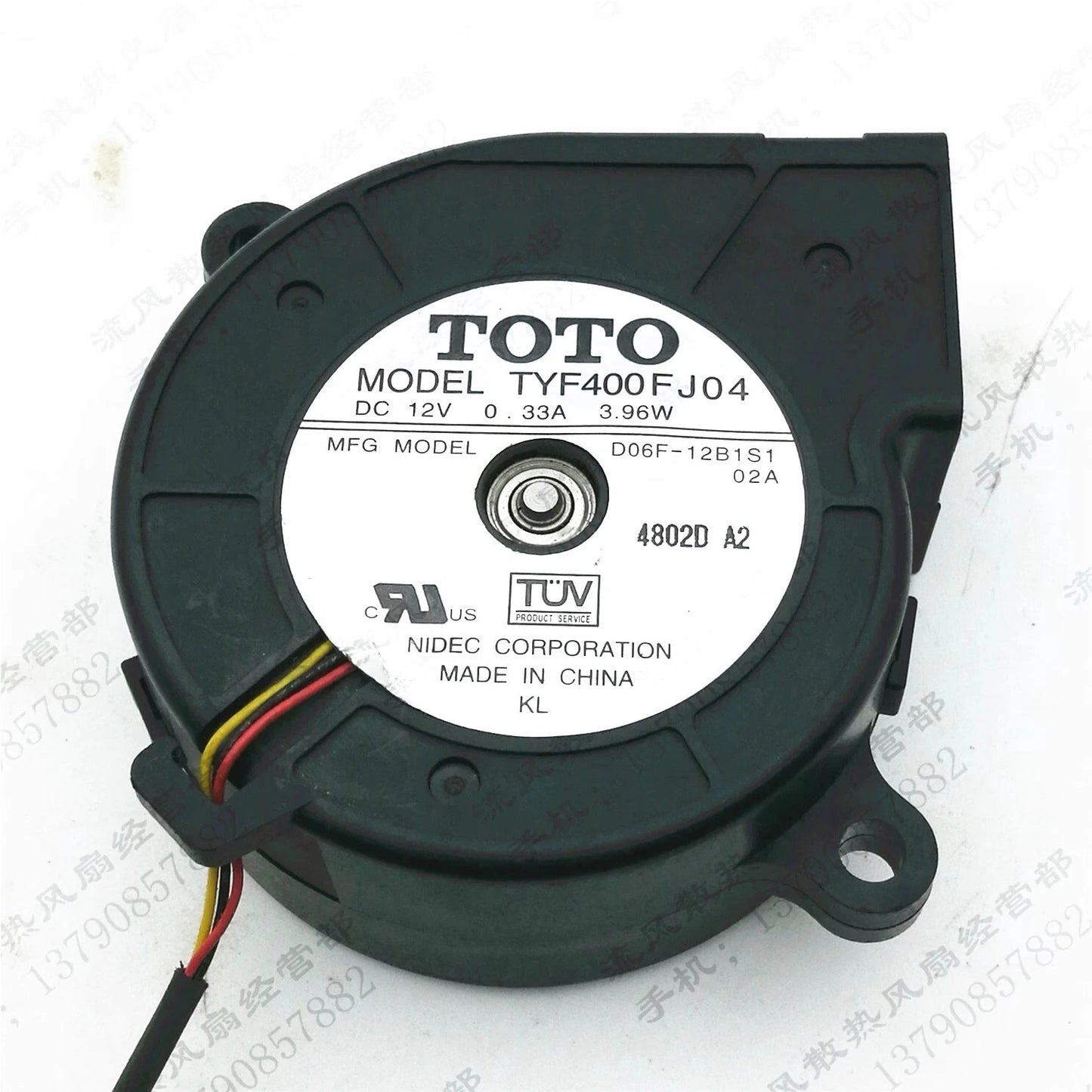 TOTO TYF400FJ04 6025 DC12V 0.33A 3.96W 6CM 3-Wire Turbo Silent Cooling Fan