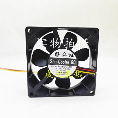 Sanyo 8025 9A0812G4D031 DC12V 0.38A 8CM 3-Wire Alarm Cooling Fan