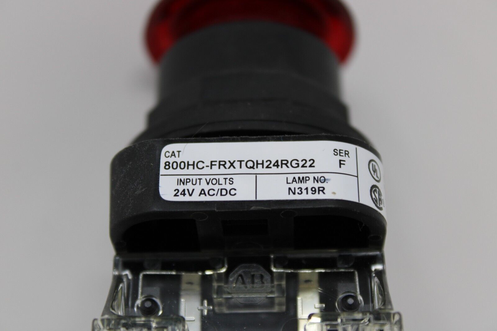 used Allen Bradley 800HC-FRXTQH24RG22 Red Emergency Stop Pushbutton - ALLEN BRADLEY