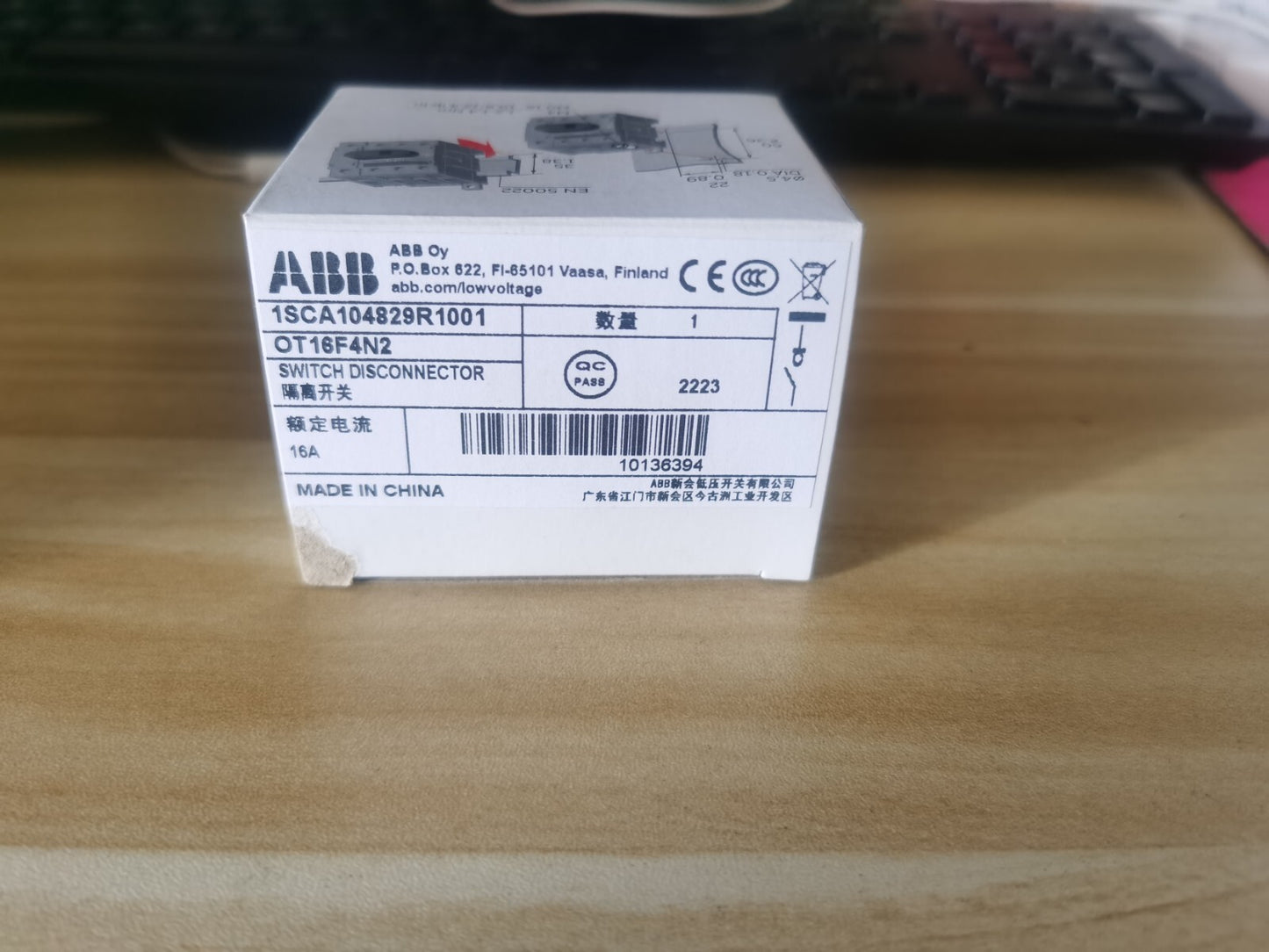 1PCS ABB OT16F4N2 1SCA104829R1001 4P, 16A Disconnector In Box