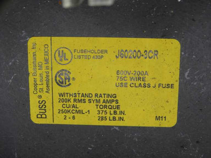Eaton J60200-3CR Fuse Holder - EATON