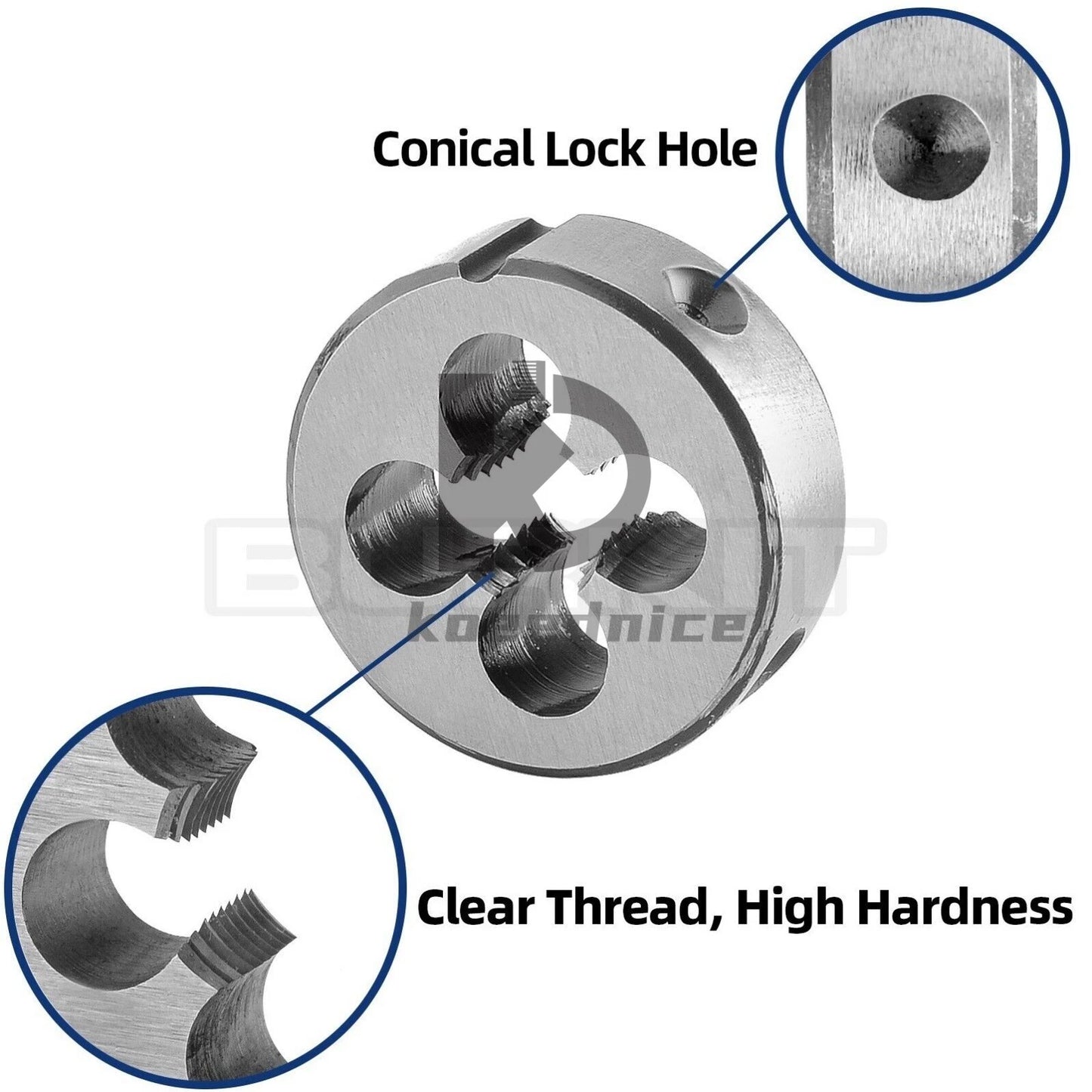 3/8"-28 UN Tap and Die Set Right Hand, 3/8 x 28 UN Thread Tap and Round Die
