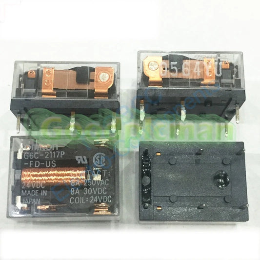 G6C-2117P-FD-US G6C-2117P-US Power Relay 8A 24VDC 250VAC 6 Pins 2pcs
