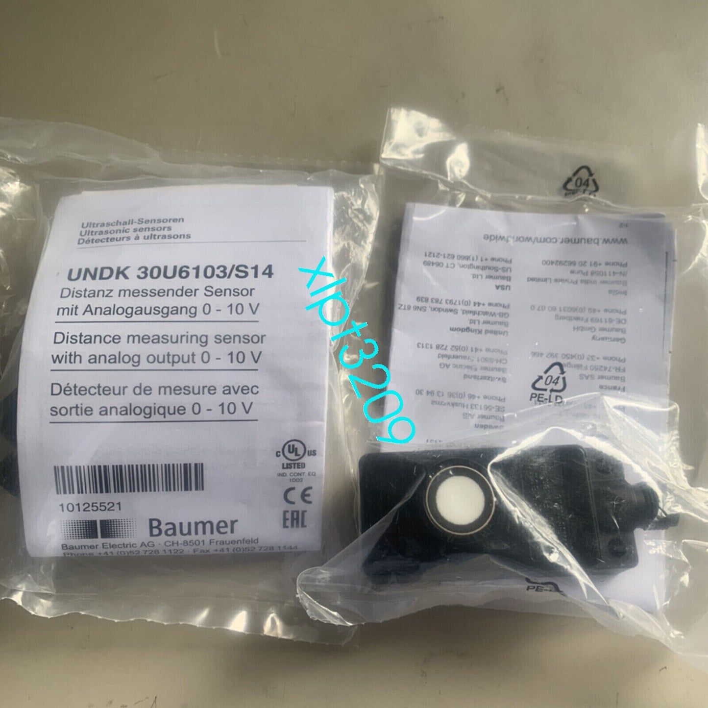new UNDK30U6103/S14 Baumer Ultrasonic Sensor or - BAUMER