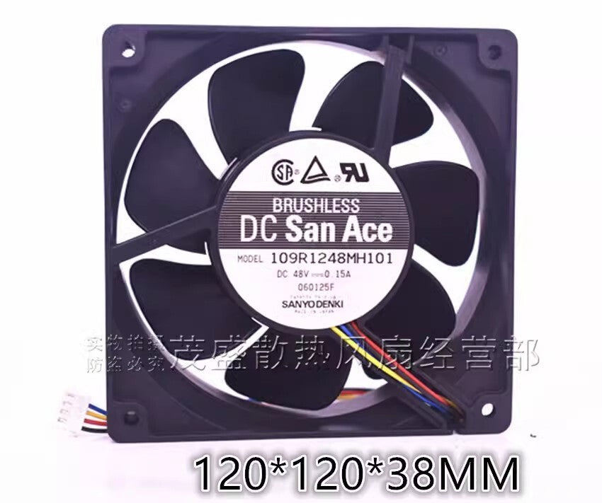 Sanyo 109R1248MH101 12038 DC48V 0.15A 12CM 4-Pin Inverter Mute Cooling Fan