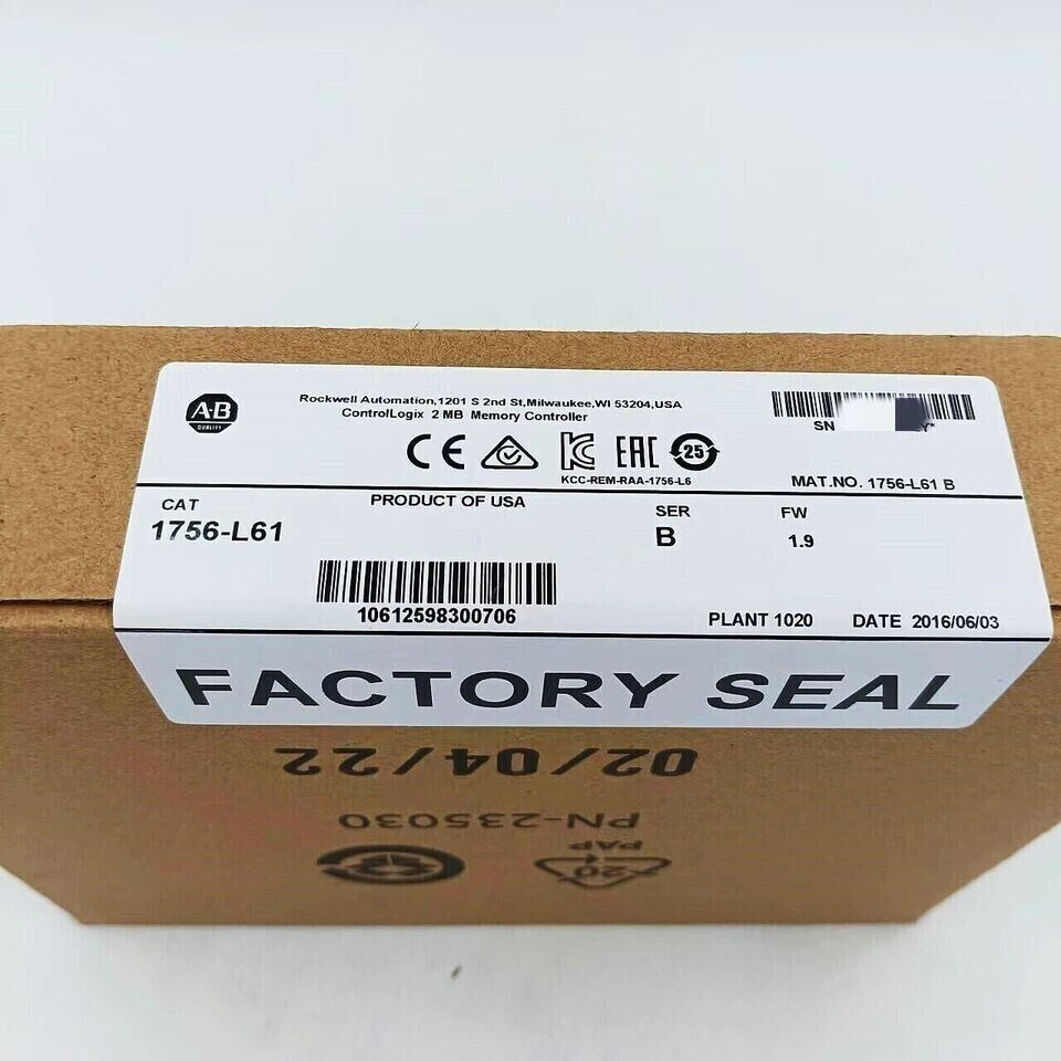 Factory Sealed Allen Bradley 1756-L61 ControlLogix 2MB Memory Controller - ALLEN BRADLEY