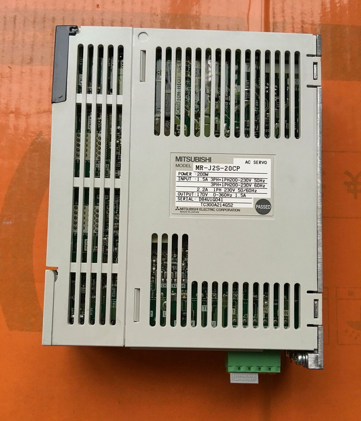 Used Mitsubishi MR-J2S-20CP Servo Driver Tested In Good Condition - MITSUBISHI