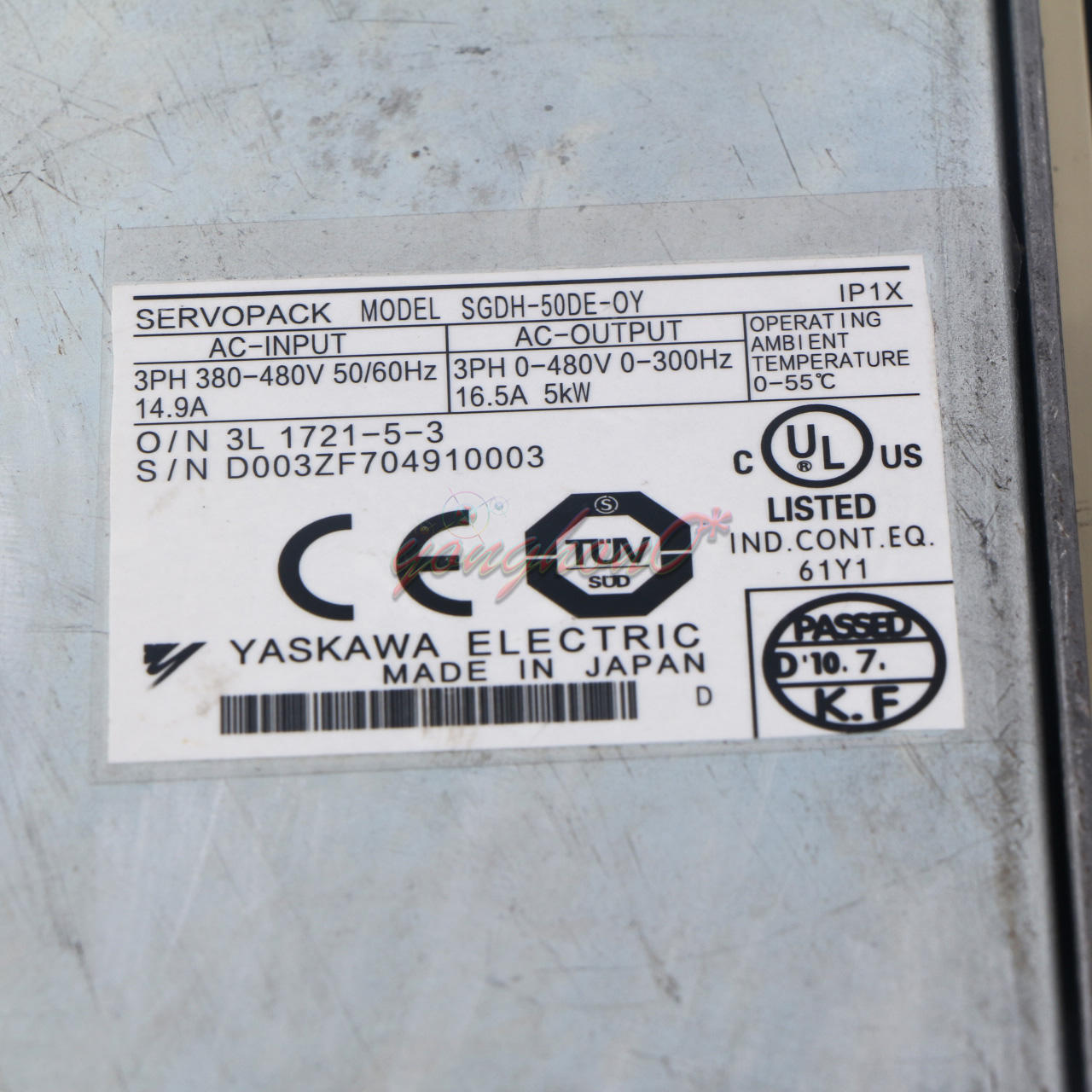 used 1PCS Yaskawa Servopack SGDH-50DE-OY SGDH-50DE-0Y 5kW 400V - YASKAWA