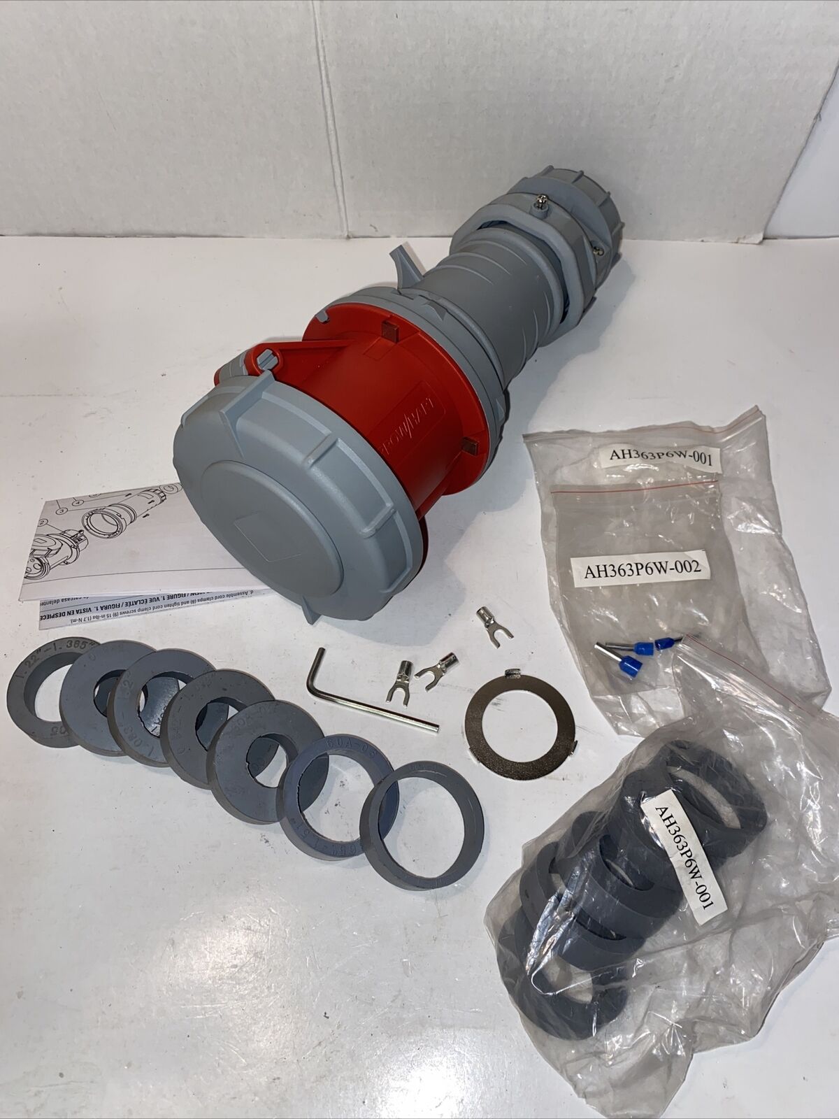 Eaton AH460C7W Pin & Sleeve Watertight Connector 60A 480V 3P4W 15HP IEC 309 - EATON