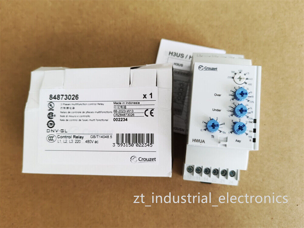 1PC HWUA 84873026 Crouzet 3-Phase Multifunction Control Relay
