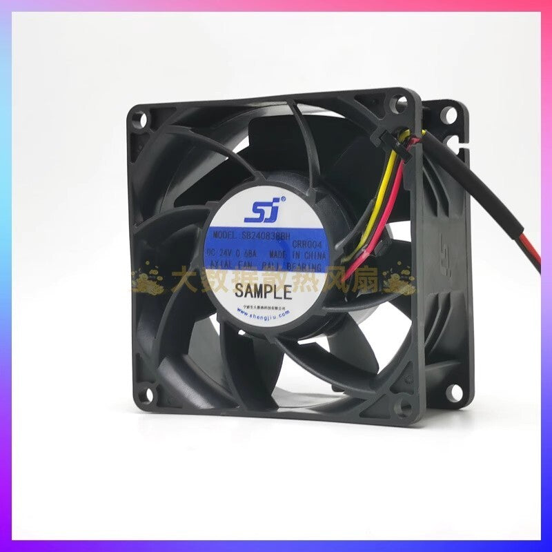 SJ SB240838BH 8038 24V 0.68A 8CM 3-Wire Inverter Cooling Fanb