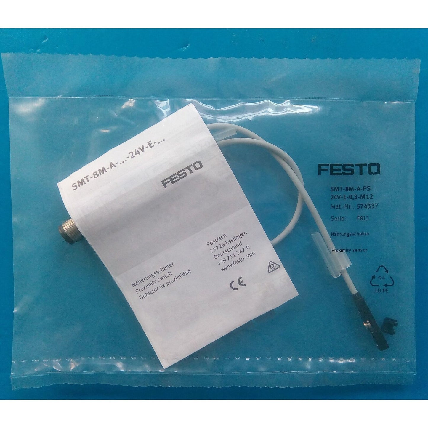FESTO Magnetic Switch SMT-8M-A-PS-24V-E-0.3-M12 - FESTO