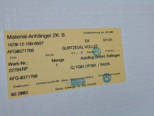 new Martin Baker Parachute Harness Aircraft Belt Pilot NOS - MARTIN BAKER