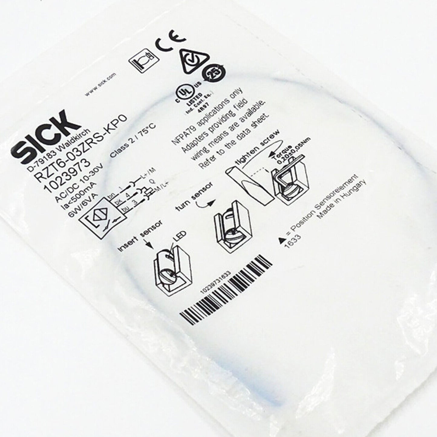 ONE SICK Photoelectric Switch Sensor RZT6-03ZRS-KP Fast Ship - ONE SICK