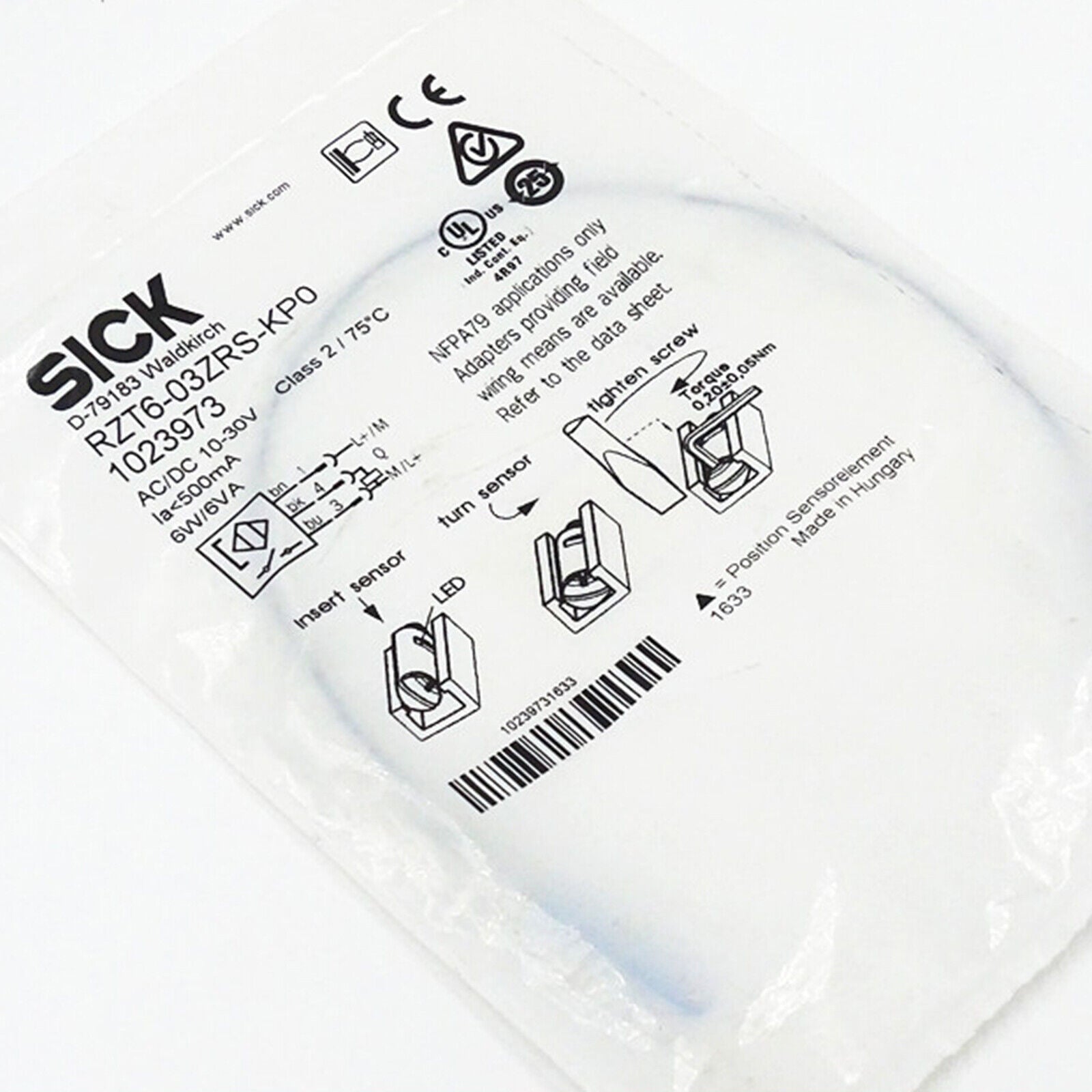 ONE SICK Photoelectric Switch Sensor RZT6-03ZRS-KP Fast Ship - ONE SICK