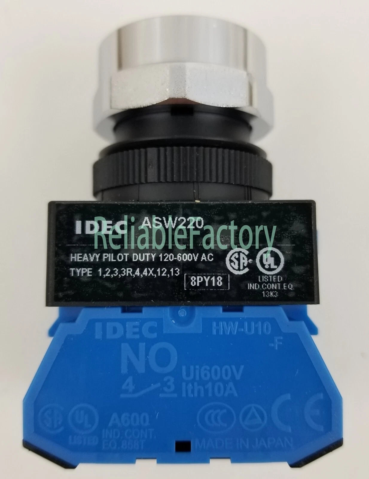 1PCS IDEC ASW220 Selector Switch 2-Position Maintained 2NO Panel Mnt 22mm