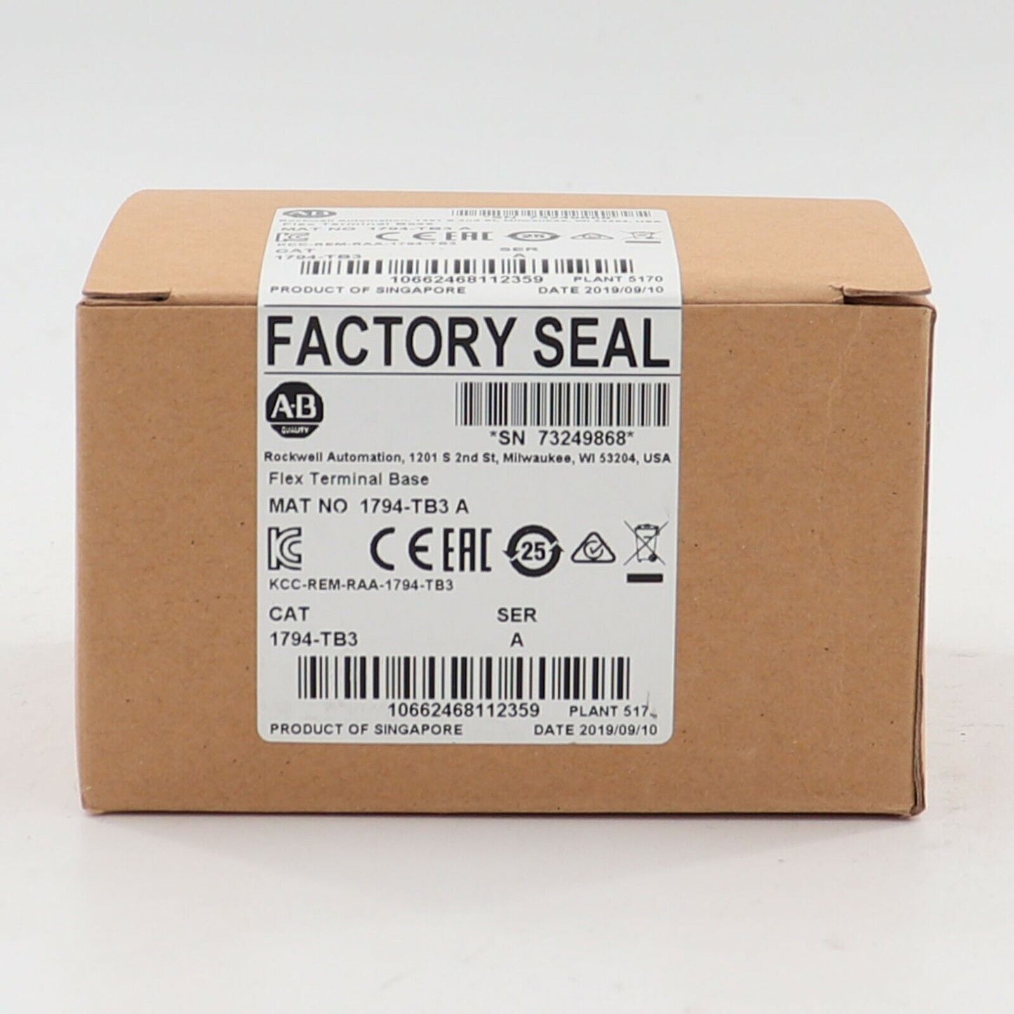 New Factory Sealed 1794-TB3 Flex Terminal Base Module 1794TB3 US - NEW FACTORY SEALED
