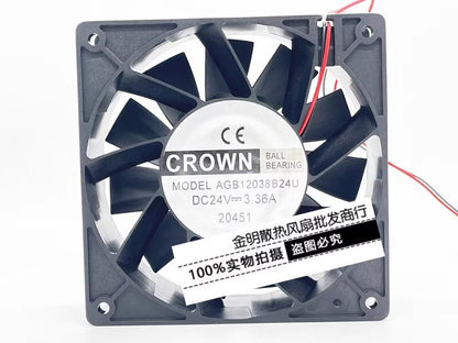 CROWN 12CM AGB12038B24U 24V 3.36A Violent High Airflow Cooling Fan