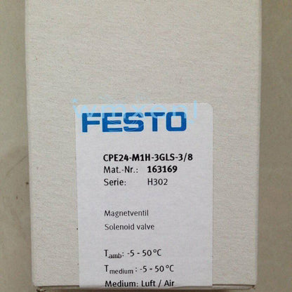 new 1PC Festo CPE24-M1H-3GLS-3/8 163169 Solenoid Valve Expedited Shpping - FESTO