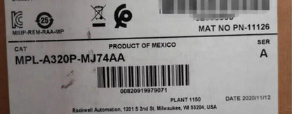 MPLA320PMJ74AA Allen-Bradley US MPL Control Panel - ALLEN-BRADLEY